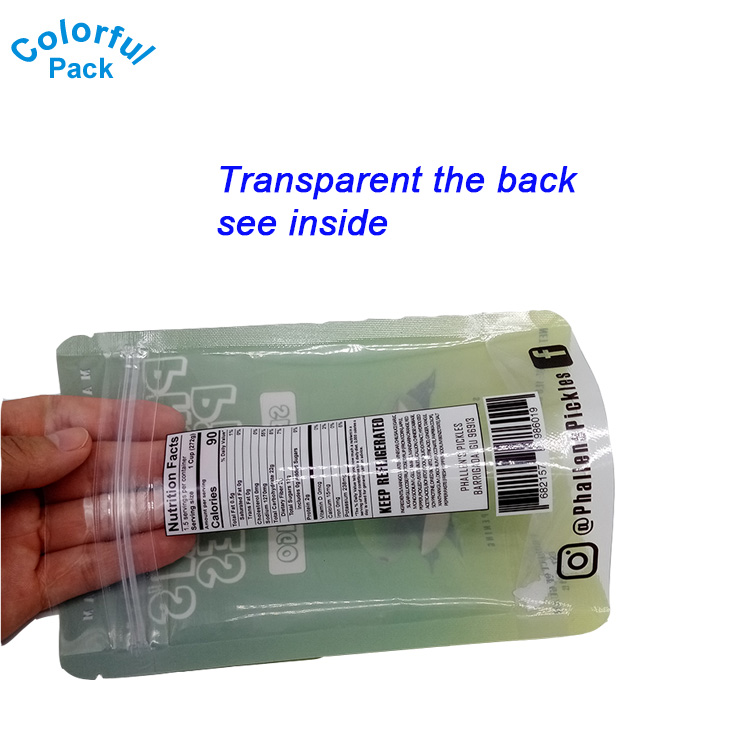 Custom printed water proof stand up plastic fruit food snack packaging ziplock bag for mango