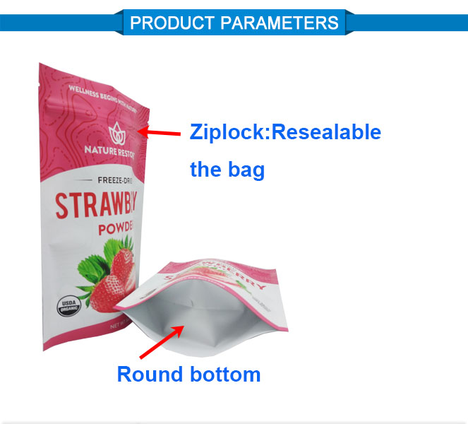resealable  window snack food packing bag hot sale plastic  window zipper doypack stand up zipper window bag