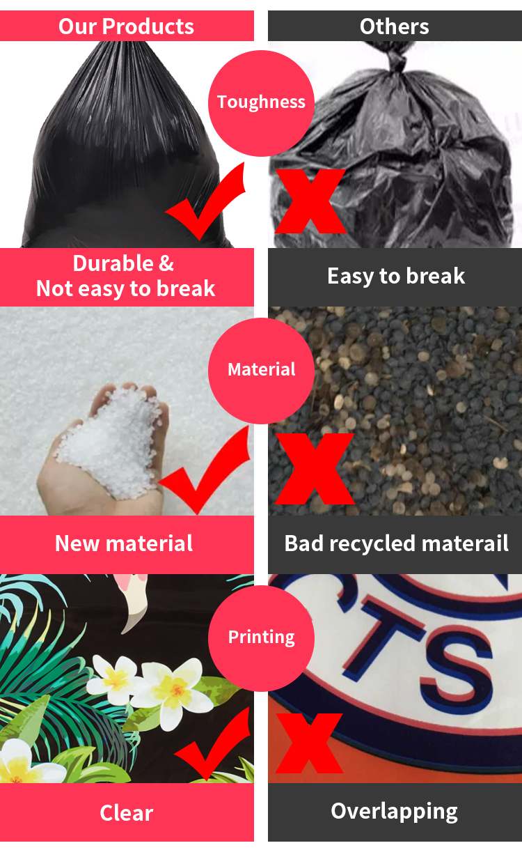 100% biodegradable custom printed bolsas plastico biodegradables garbage bag