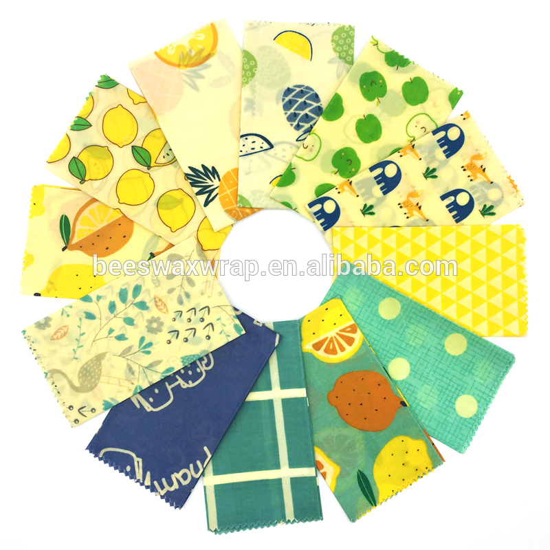 FDA certified nature cotton customized size pack beeswax food packaging cloth