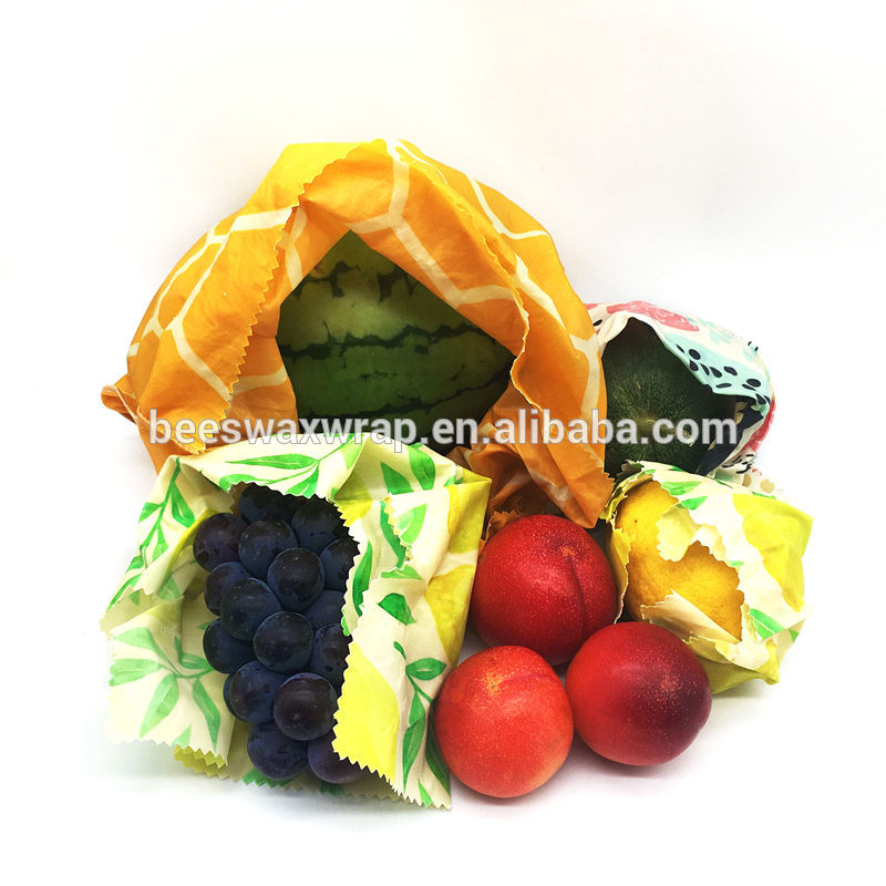 GOTS organic cotton ecofriendly natural beeswax food wrap 3 set