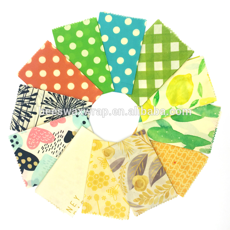 GOTS organic cotton beeswax food wrap set for bread
