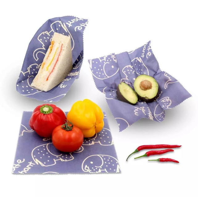FDA certified eco friendly sustainable beeswax food storage wrap for lunch