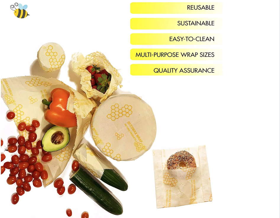 OEM Amazon Top Seller Organic Packaging Natural Reusable Kitchen Beeswax Food Storage Wraps
