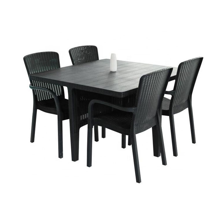 5pcs High Quality Plastic Patio Furniture Outdoor Dining Sets