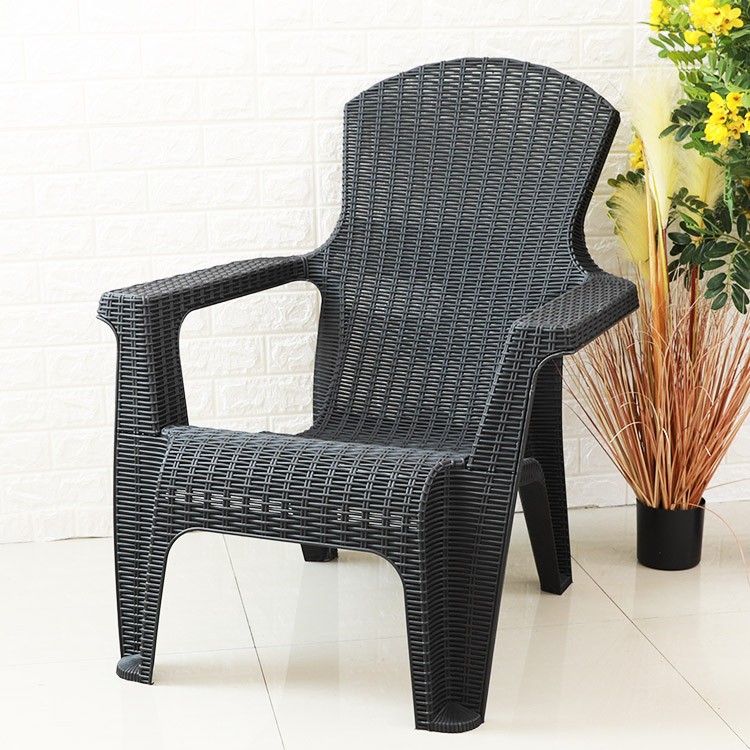 All Weather Outdoor Wicker Rattan Armchair Plastic Chair Outdoor