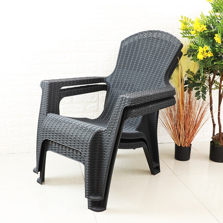 All Weather Outdoor Wicker Rattan Armchair Plastic Chair Outdoor