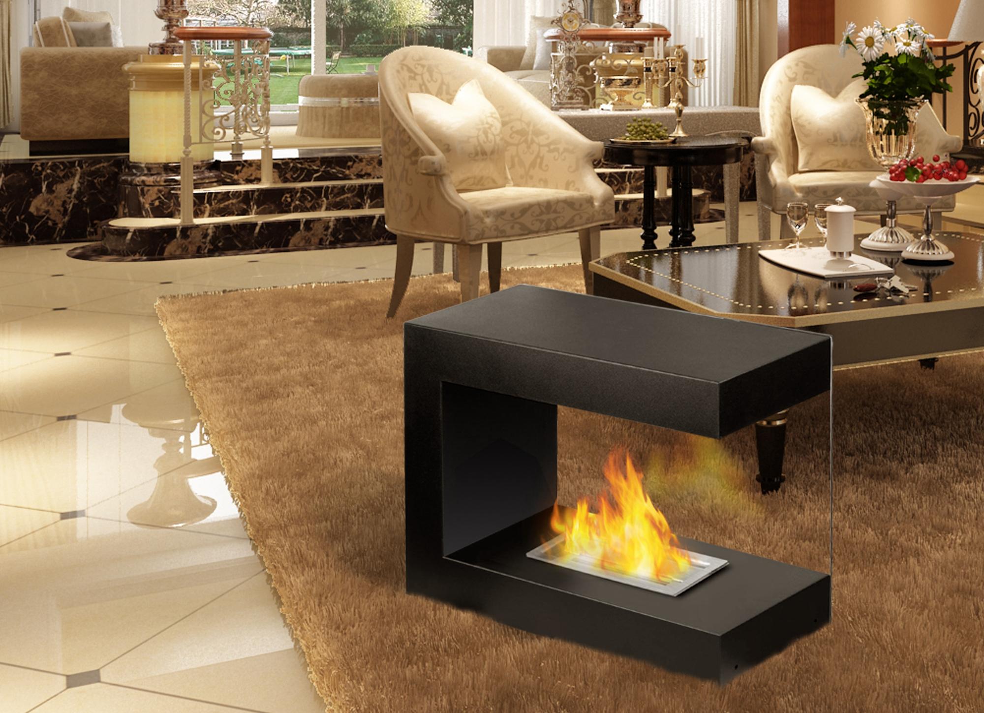 2019 trendy design modern style ethanol fireplace for indoor heating and home decoration