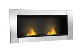Luxury style wall mounted ethanol fireplace with double burners for indoor heating and hotel decoration