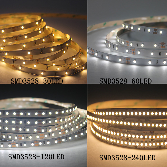 low voltage 4.8W 20m/roll  Same brightness  head to end constant current SMD3528 led strip 60leds