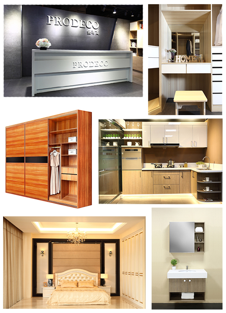 Modern corner bar wood grain UV kitchen cabinet
