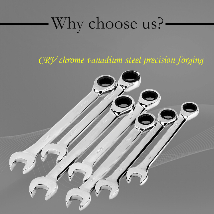 5PCS 72teeth cr-v combination spanner ratchet wrench combination spanner set