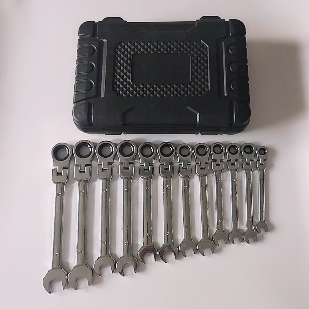 12PCS Movable ratchet wrench Ratchet Combination Wrench Combination adjustable wrench Set
