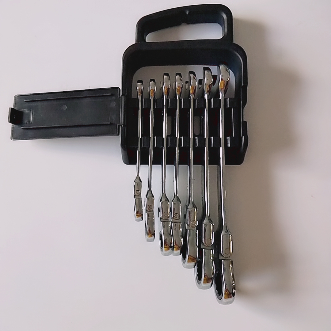 7PCS Movable ratchet wrench Movable Head Ratchet Spanner Ratchet Combination Wrench set