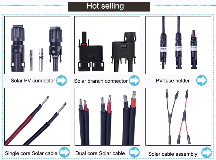 Slocable Compatible MC4 PPO Plastic Houdings Solid Copper PV Solar T Y Branch Connector