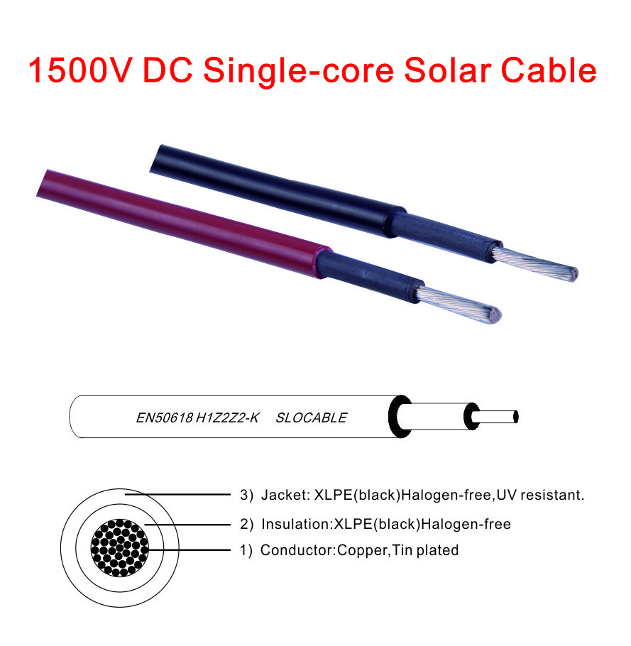 TUV approved UV resistance XLPE double insulation 4mm 6mm 10mm pv1f dc solar cable