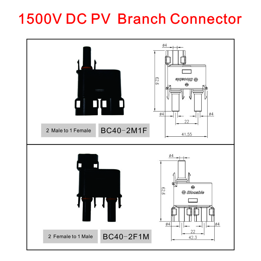 IP68 PPO MC4 T Branch Connector Solar Accessories