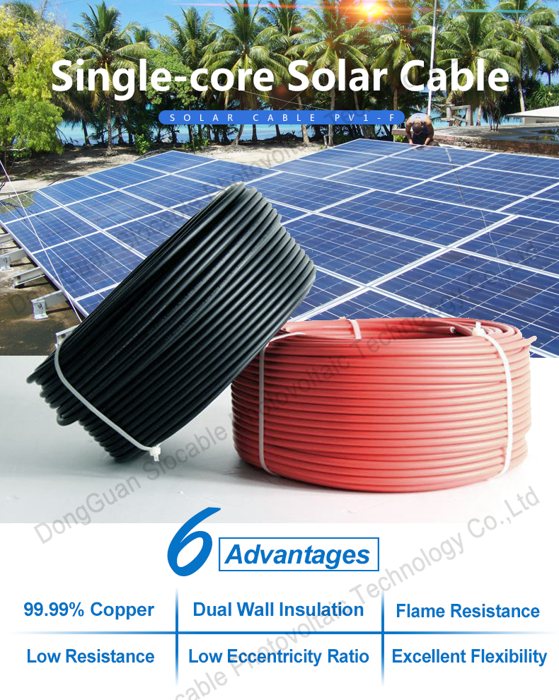 Copper Tined TUV CE 4sqm  Solar Cable PV Copper Wire
