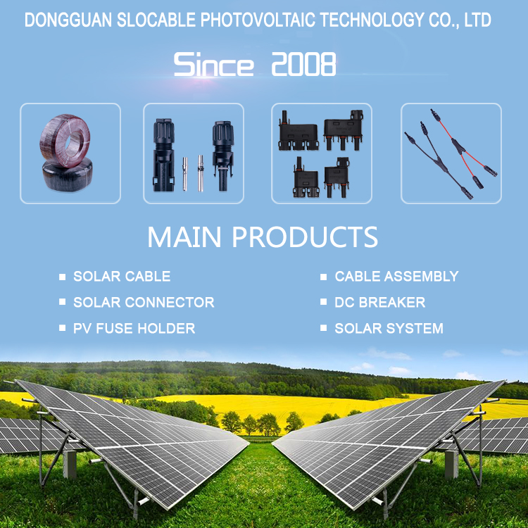 Slocable Waterproof IP67 IP68 Abrasion Proof Tinned 100% Copper Solar Panel Mount Connector MC4