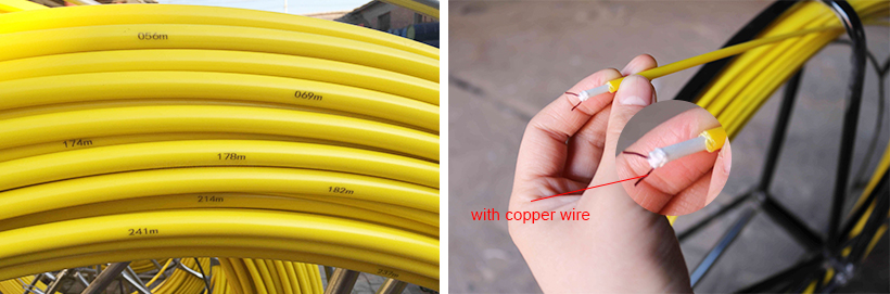 4.5mm telecom and power engineering cable laying tools /tracing duct rod snake rod