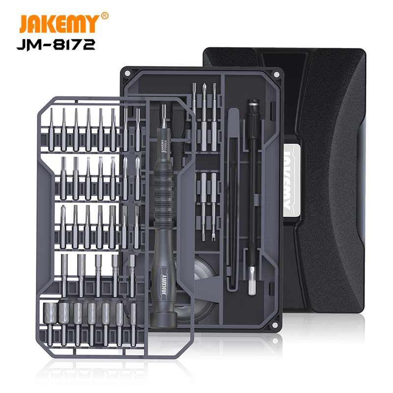 JAKEMY 2019 New Product JM-8163 62 IN 1 Precision S-2 Screwdriver Set with Unique Open Button for Home Electronics DIY Repair