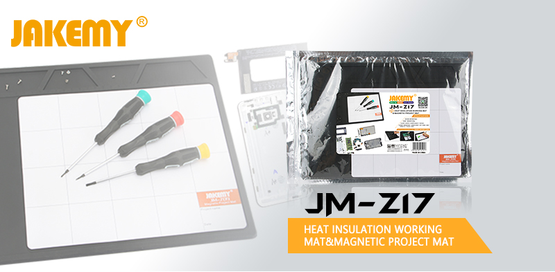 JAKEMY Z17 Durable Portable Magnetic Heat Insulation Working Mat Magnetic Project Mat for Gathering Parts Components