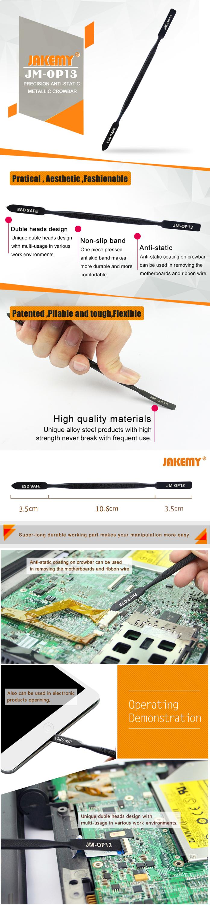 JAKEMY JM-OP13 High Quality Anti-static Double-head Crowbar ESD Spudger for Household Electronics DIY Repair Disassemble