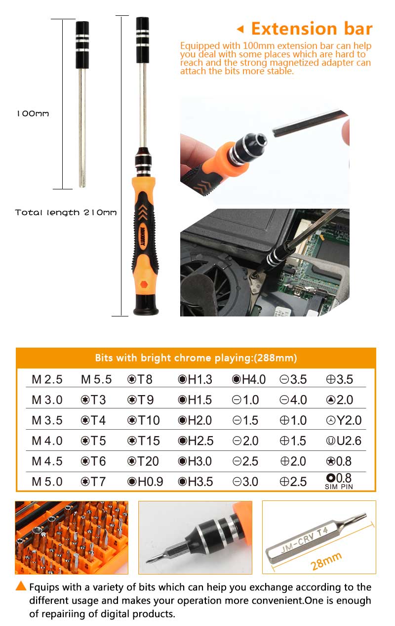 JAKEMY 45 IN 1 Precision Screwdriver CR-V Drivers DIY Hand Tool Kit All in One Set  for Computer Mobile Phone Gamepad