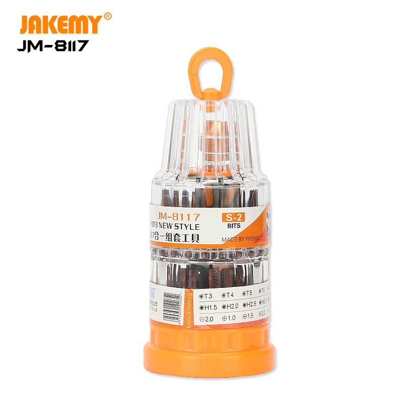 JAKEMY JM-8117 37 in 1 China Supplier Precision S2 Screwdriver Set DIY Repair Hand Tool Kit for Cellphone Eyeglass