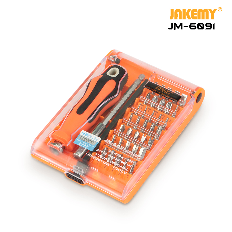 JAKEMY 6091 High Quality Easy to Operate Screwdriver Set with Connector Bar Adjustable Bits for Household Electronics DIY Repair