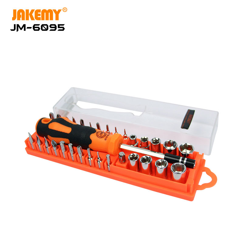 JAKEMY JM-6095 Portable Chrome Vanadium Screwdriver Tool Box Set DIY Hand Tool for Home Electronics Repair
