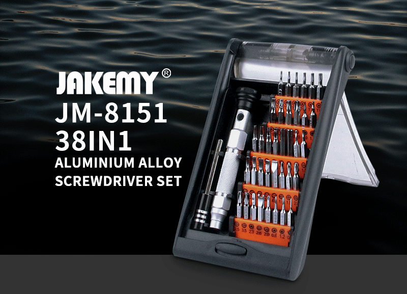 JAKEMY Precision aluminium alloy DIY repair toolkit magnetic mini screwdriver set for cellphone computer game pad