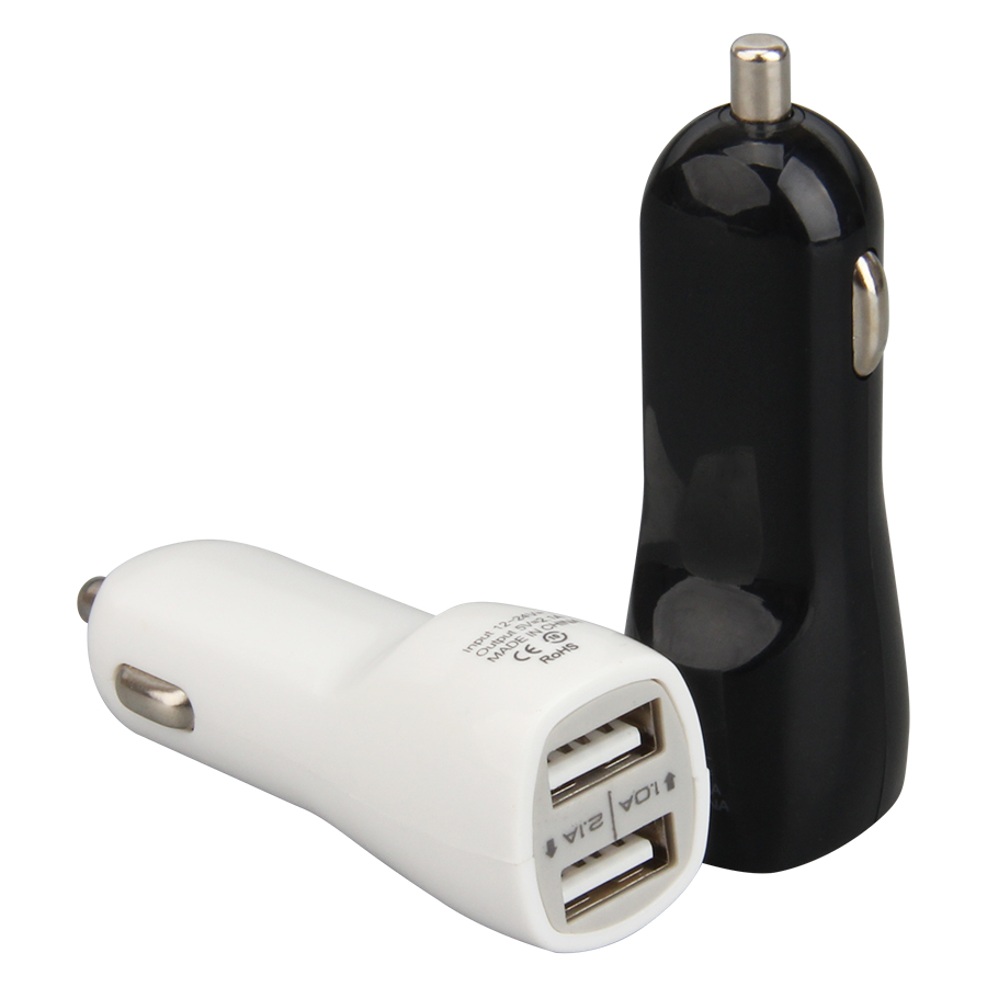 2.1A+1A Dual 2 USB Port Car Charger Adapter for Universal Smart Phone Tablet