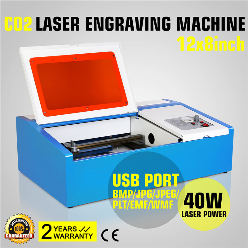 12"x 8" 40W Engraver CO2 Laser Cutter Engraving Machine with Exhaust Fan USB Port
