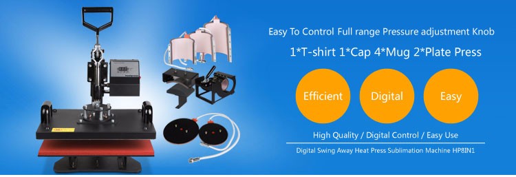 8 in 1 Heat Press Transfer T-Shirt Mug Hat Sublimation digital t-shirt printing machine wholesale