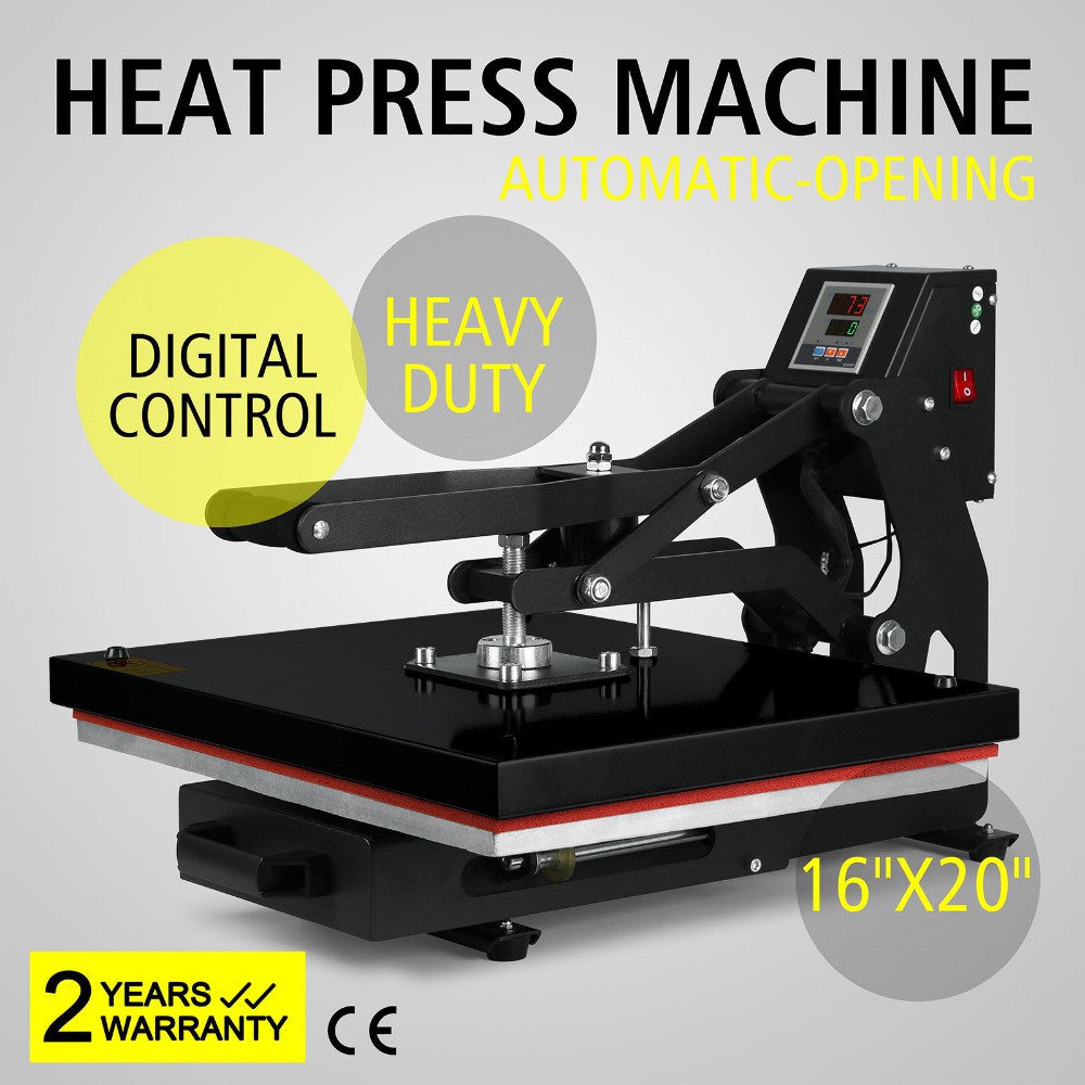 Shareprofit Heat Presses Heat Press Machines Heat Press Machine for T Shirts 16x20 Inch Auto Open Digital LCD Timer Rigid Steel