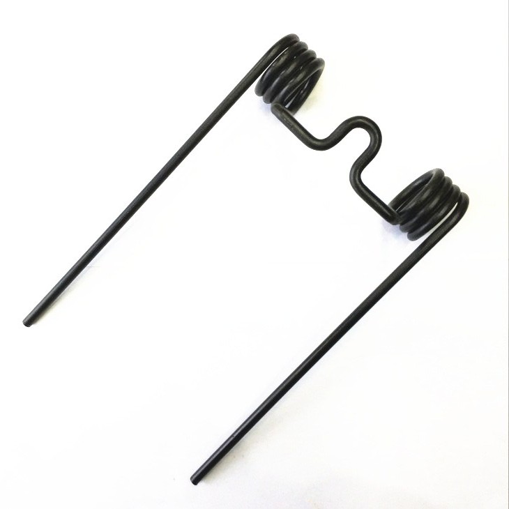 Black coated double torsion spring for agricultural machine