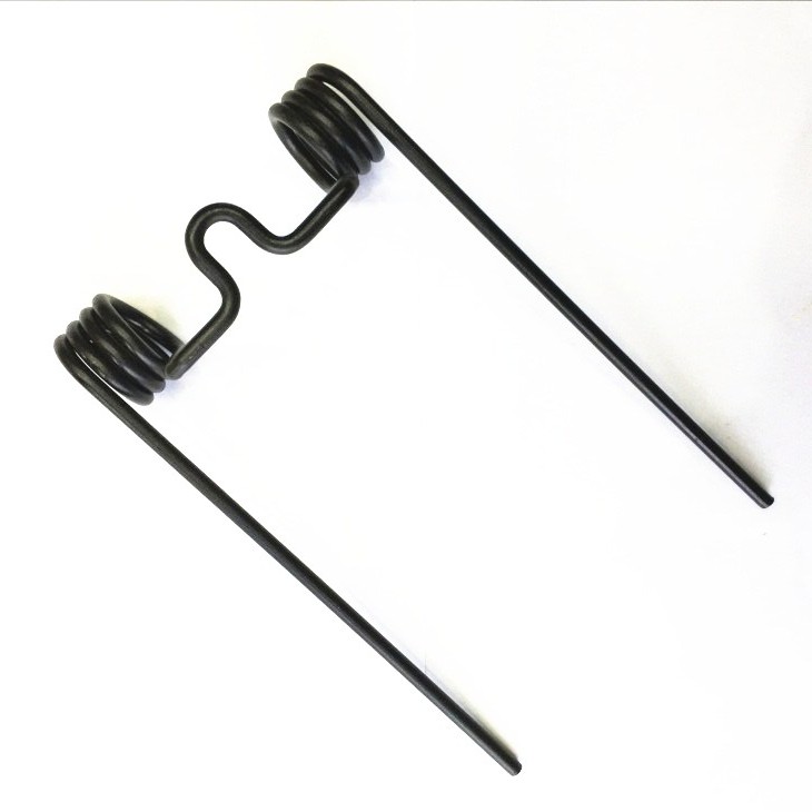 Black coated double torsion spring for agricultural machine