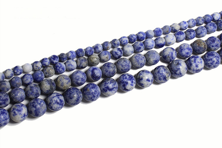 Wholesale Natural Dull Polish White Point Sodalite Stone Beads For Jewelry Making DIY Bracelet Necklace 4/6/8/10/12mm 15''
