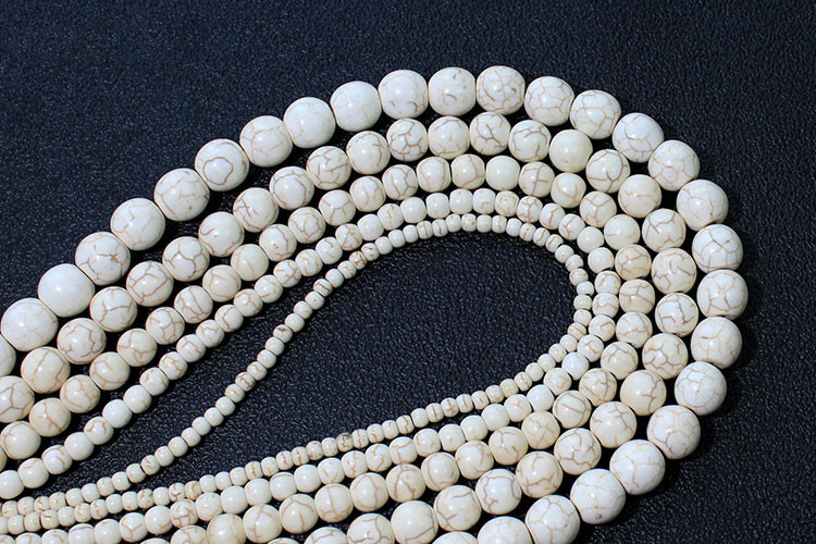 Wholesale White Turquoises Synthesis Stone Beads For Jewelry Making DIY Bracelet Necklace 4/6/8/10mm Strand 15''