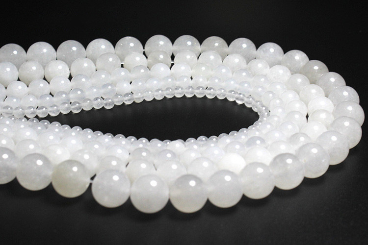 Wholesale Natural White Jadee Stone Round Beads For Jewelry Making DIY Bracelet Necklace Bracelet 4/6/8/10/12 mm Strand 15.5''