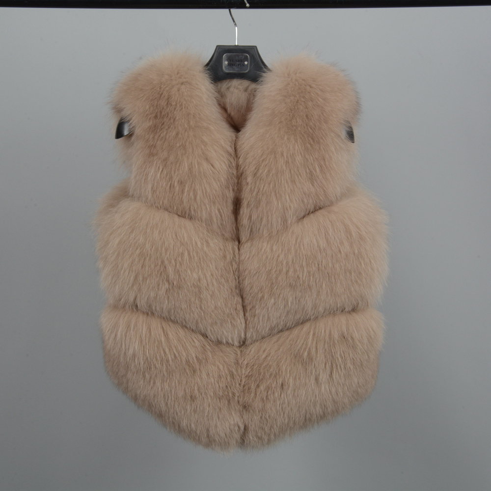 High Quality Women's Real Fox Fur Vest Winter Warm 3 Rows Waistcoat Sleeveless Coat Fashion Gilet