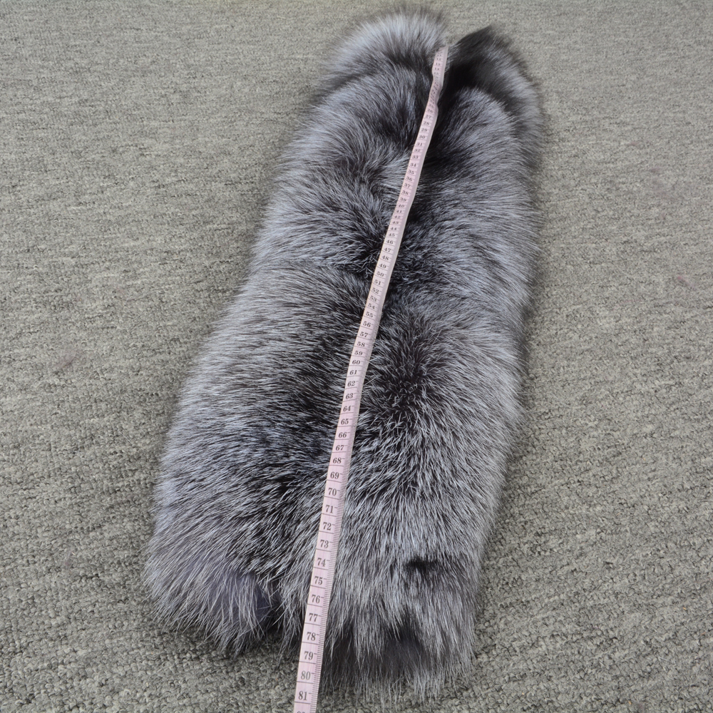 Best Choose Winter Thick Warm Real Silver Fox Fur Scarf Women's Shawls Cape