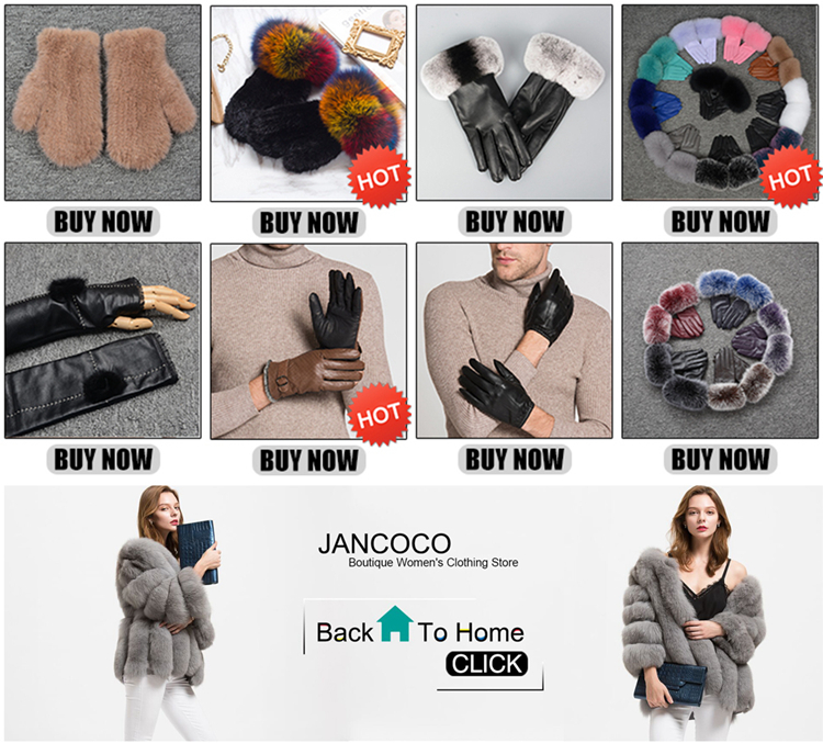 100% Real Sheepskin Leather Gloves With Rabbit Fur Soft Lined Touch Screen mittens