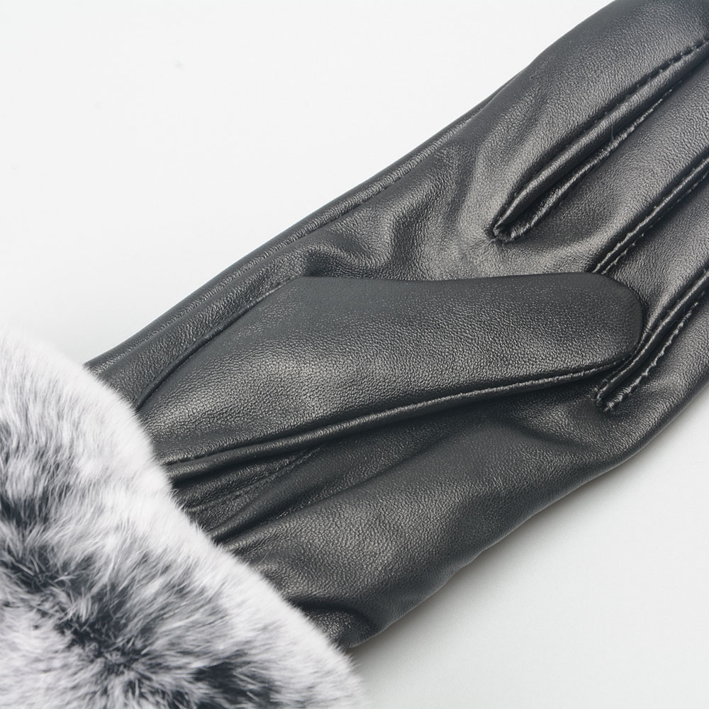 Top Grade Touch Screen Gloves Genuine Sheepskin Leather With Rabbit Fur gloves For Women