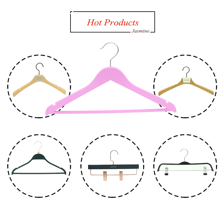 Fashion women's plastic hanger trousers pants with metal clips
