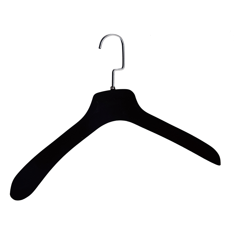 Good quality factory directly stainless steel cloth hanger plastic tubular hangers black