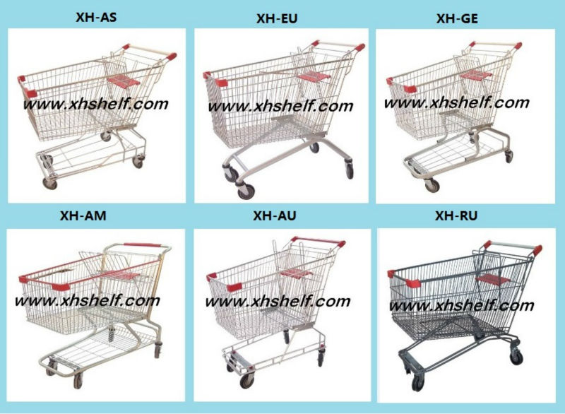 Metal Chrome & Plastic Coating Shopping Trolley