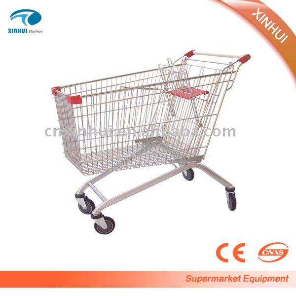 Wholesale factory manufacture Euro Type Shopping trolley/Supermarket shopping cart PVC/PU/TPR material castors with coins lock