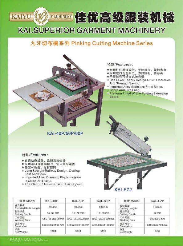 sample textile cloth fabric pinking cutting machine